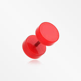 A Pair of Solid Acrylic Faux Gauge Plug Earring-Red