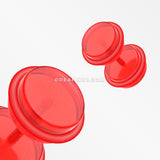 A Pair of Solid Acrylic O-Ring Faux Gauge Plug Earring-Red