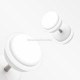 A Pair of Solid Acrylic O-Ring Faux Gauge Plug Earring-White