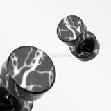 A Pair of Lightning Thunder Acrylic Fake Plug Earring-Black