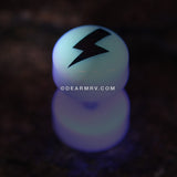 A Pair of Glow in the Dark Lighting Bolt Acrylic Fake Plug-Clear/White