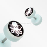 A Pair of Ozzy the Octopus Acrylic Faux Gauge Plug Earring-Blue/Aqua