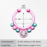Colorline Gem Grandiose Fake Septum Clip-On Ring-Pink/Clear