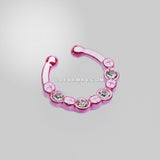 Colorline Elan Multi-Gem Fake Septum Ring-Pink/Clear