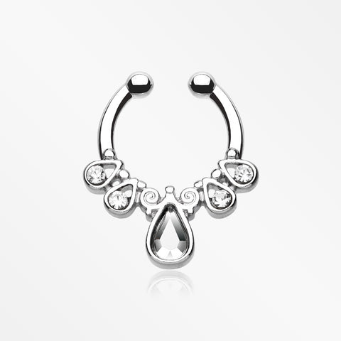 Radiant Kao Fake Septum Clip-On Ring-Clear