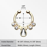 Golden Radiant Kao Fake Septum Clip-On Ring-Clear
