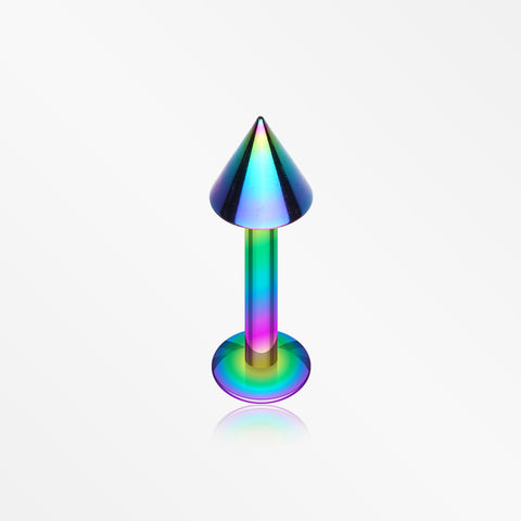 Colorline PVD Basic Steel Spike Labret-Rainbow