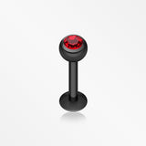 Blackline PVD Gem Ball Steel Labret-Black/Red