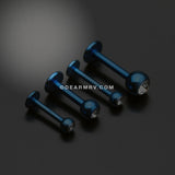 Blackline PVD Gem Ball Steel Labret-Blue/Clear