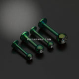 Blackline PVD Gem Ball Steel Labret-Green/Clear