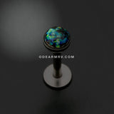 Opal Glitter Shower Dome Steel Labret-Black