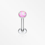 Opal Glitter Shower Dome Steel Labret-Pink