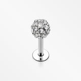 Pave Sparkle Full Dome Top Steel Labret-Clear