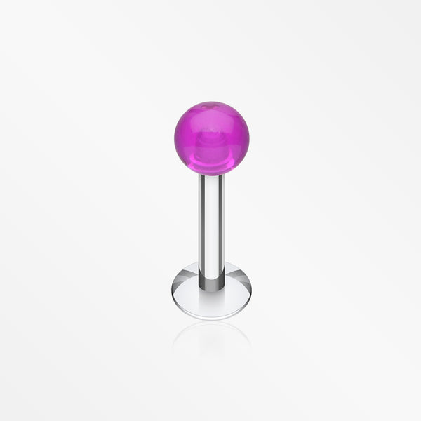 Basic UV Acrylic Ball Top Labret-Purple
