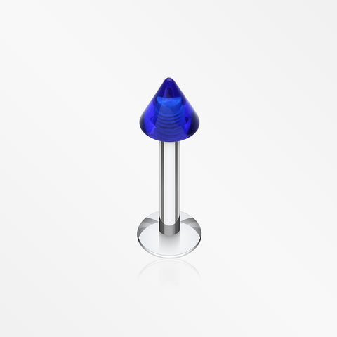 Basic UV Acrylic Spike Top Labret-Blue