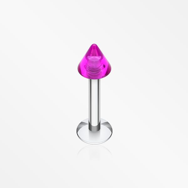 Basic UV Acrylic Spike Top Labret-Purple