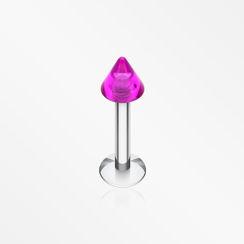 Basic UV Acrylic Spike Top Labret-Purple