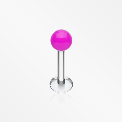 Neon UV Acrylic Ball Top Labret-Purple