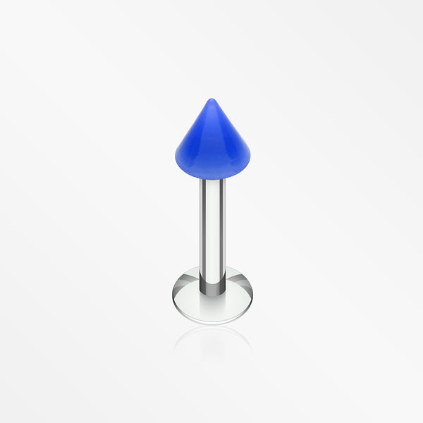 Neon UV Acrylic Spike Top Labret-Blue