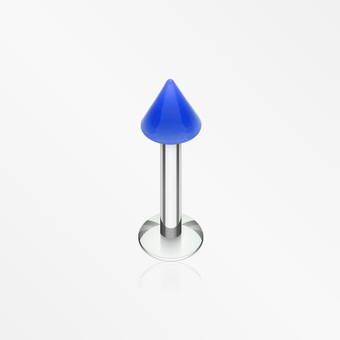 Neon UV Acrylic Spike Top Labret-Blue
