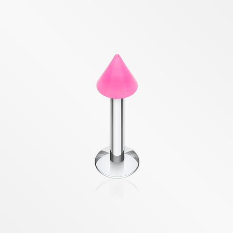 Neon UV Acrylic Spike Top Labret-Pink