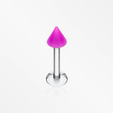 Neon UV Acrylic Spike Top Labret-Purple