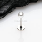 Luster Pearlescent Ball Steel Labret-White