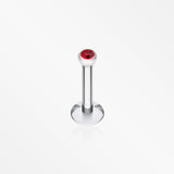 Steel Gem Ball Internally Threaded Labret-Red
