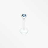 Bio-Flex Gem Ball Push-Fit Labret-Aqua