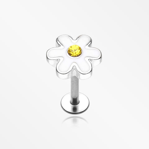 Adorable Daisy Steel Labret-White/Yellow