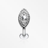 Marquise Sparkle Steel Labret-Clear