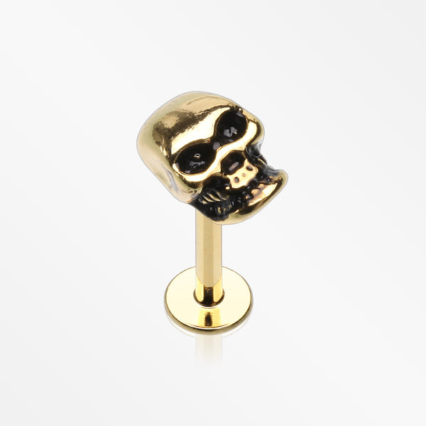 Golden Apocalyptic Skull Steel Labret