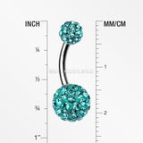 Classic Multi-Gem Sparkle Belly Ring-Teal
