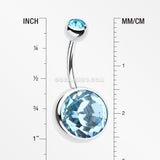 The Giant Sparkle Gem Ball Belly Button Ring-Aqua
