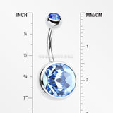 The Giant Sparkle Gem Ball Belly Button Ring-Light Blue