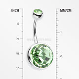 The Giant Sparkle Gem Ball Belly Button Ring-Light Green