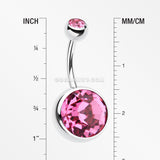 The Giant Sparkle Gem Ball Belly Button Ring-Pink
