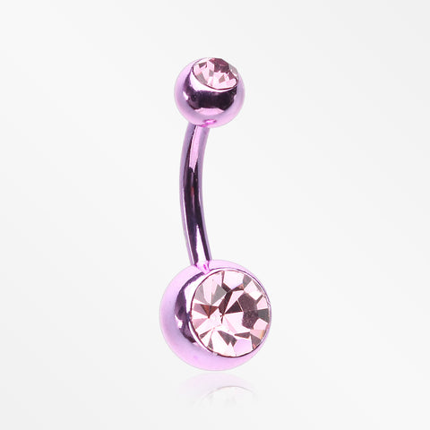 Jelly Belly Unity Gem Belly Button Ring-Light Purple