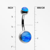 Iridescent Holographic Sparkle Belly Button Ring-Blue