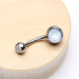 Iridescent Holographic Sparkle Belly Button Ring-Clear