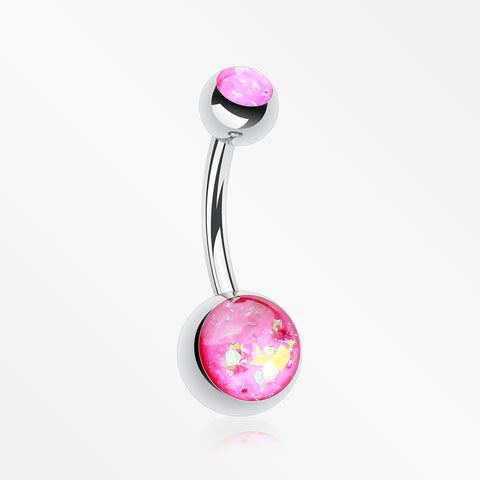 Opal Sparkle Shower Basic Belly Button Ring-Pink