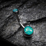 Opal Sparkle Shower Basic Belly Button Ring-Teal