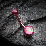 Colorline Opal Sparkle Shower Belly Button Ring-Pink