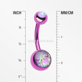 Colorline Opal Sparkle Shower Belly Button Ring-Purple