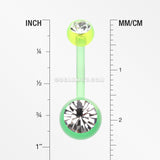Bio Flexible Shaft Gem Ball Acrylic Belly Button Ring-Light Green