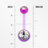 Bio Flexible Shaft Gem Ball Acrylic Belly Button Ring-Purple