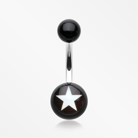 Nova Star Acrylic Belly Button Ring-White