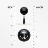 Classic Anchor Acrylic Logo Belly Button Ring-Black