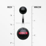 BITCH' Acrylic Logo Belly Button Ring-Black