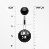 LICK ME' Acrylic Logo Belly Button Ring-Black